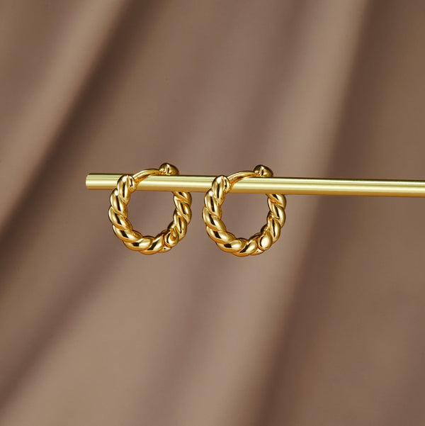 Timeless Twisted Gold Hoops — image 1
