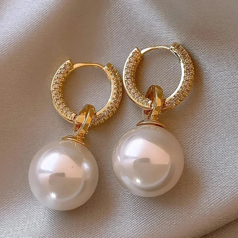 Minimal White Pearl Earrings — image 1