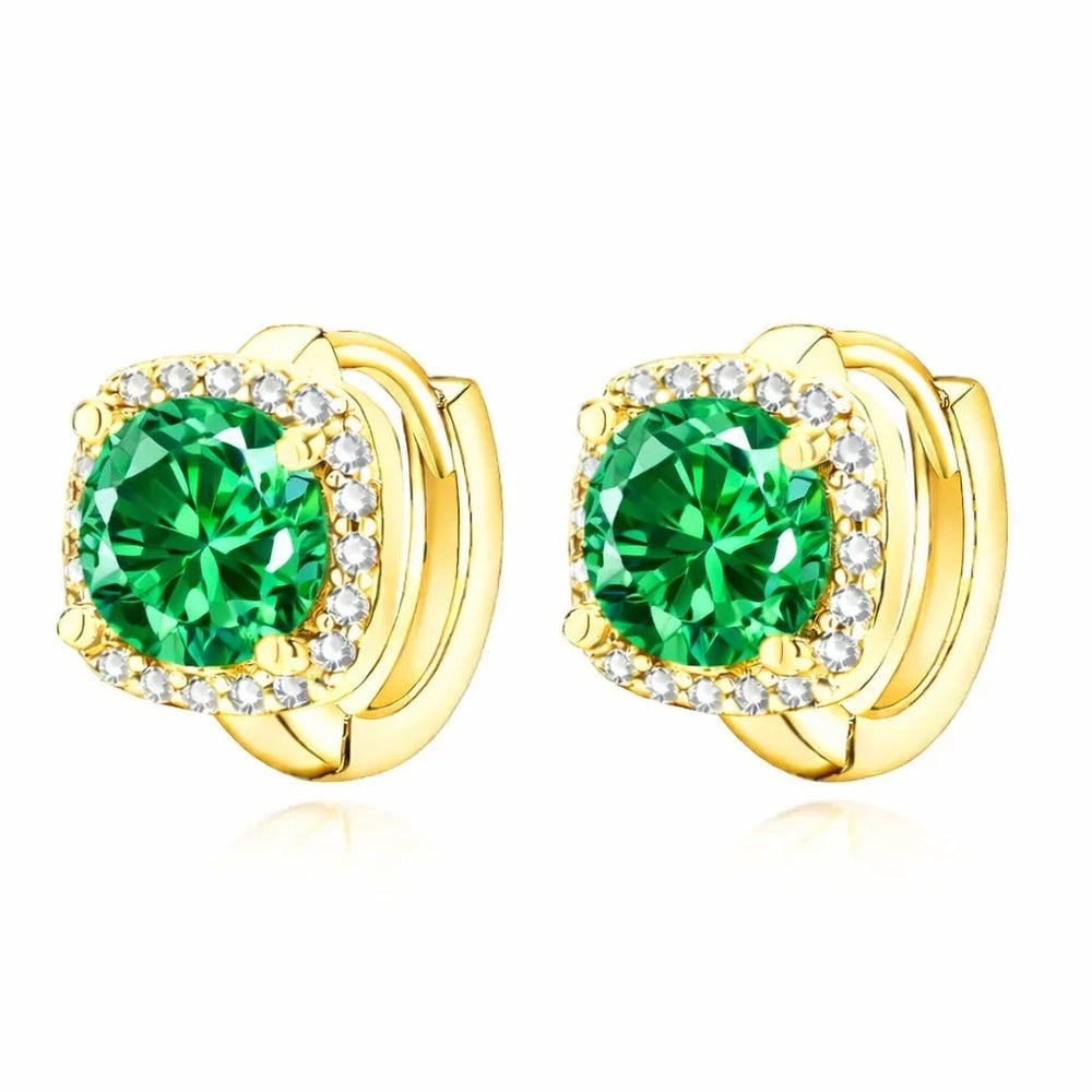 Nadine Minimal Emerald Earrings — image 1