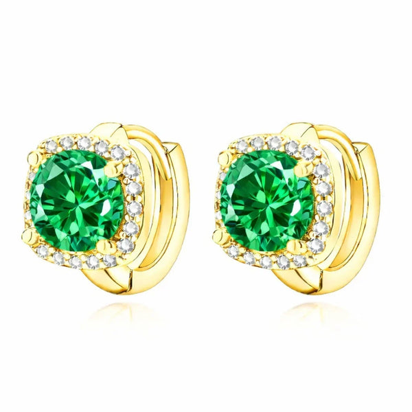 Nadine Minimal Emerald Earrings — image 1