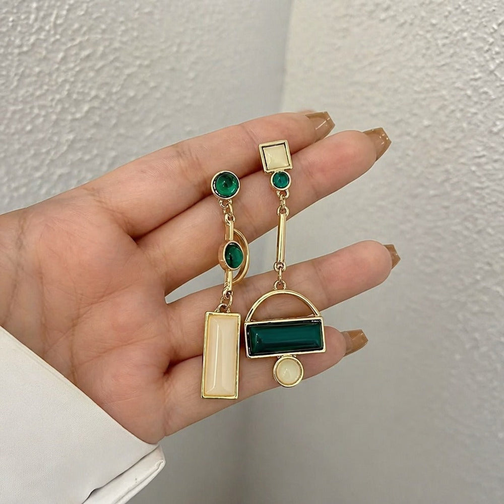 Emerald Geometry Statement Earrings — image 4