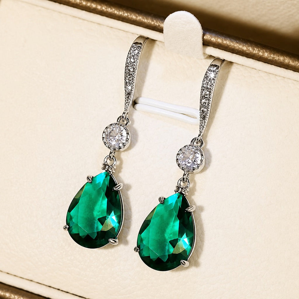 Emerald Teardrop Earrings — image 3