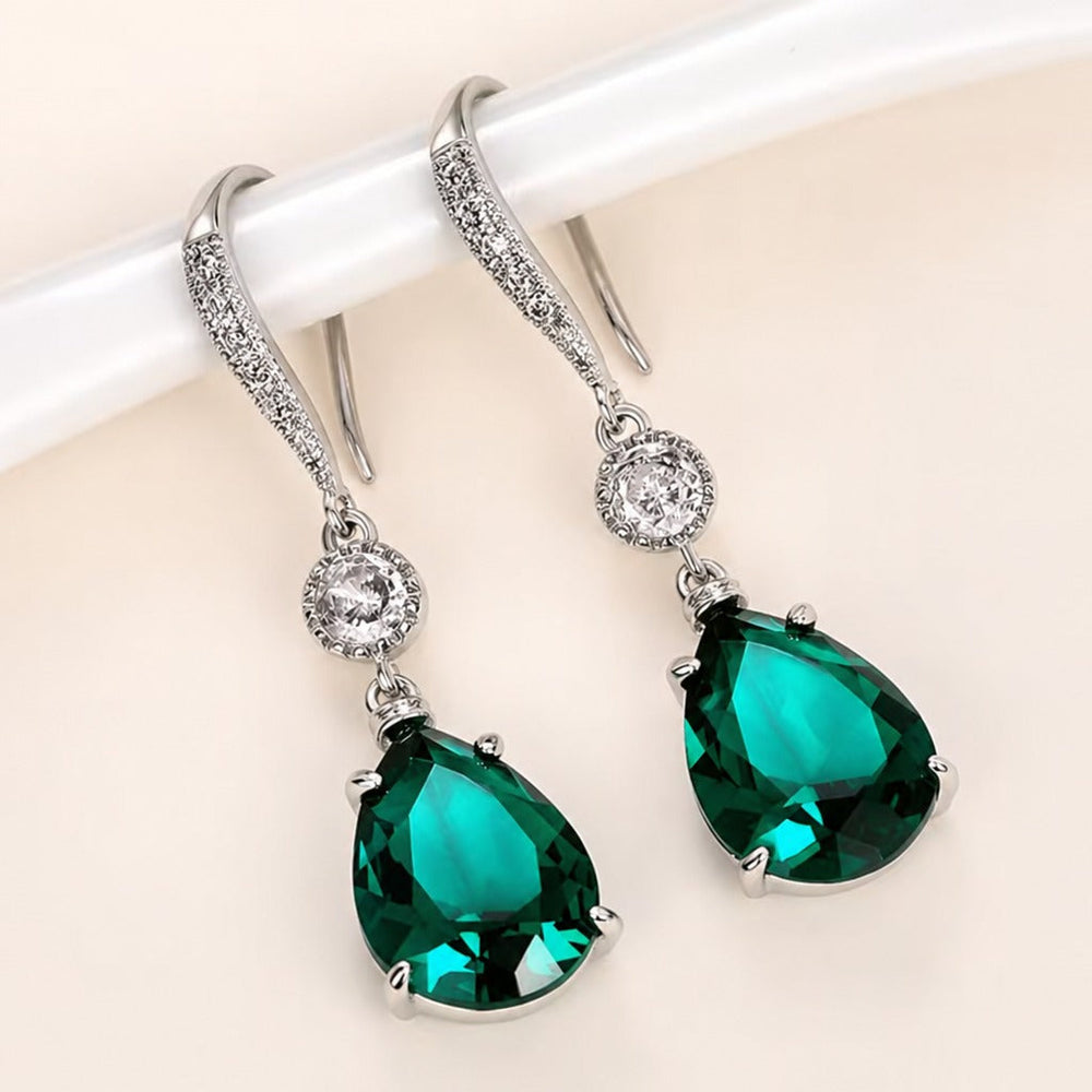Emerald Teardrop Earrings — image 2