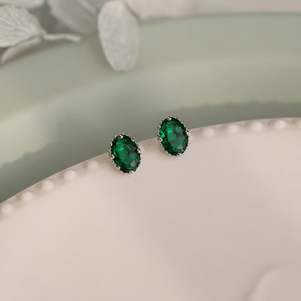 Verdant Oval Statement Earrings — image 1