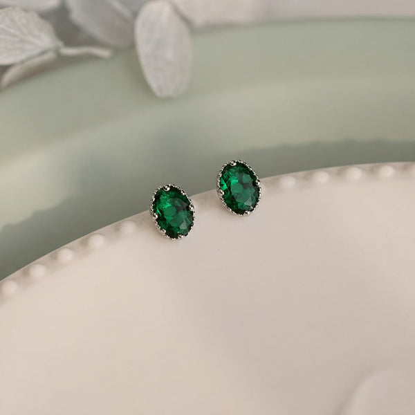 Verdant Oval Statement Earrings — image 1