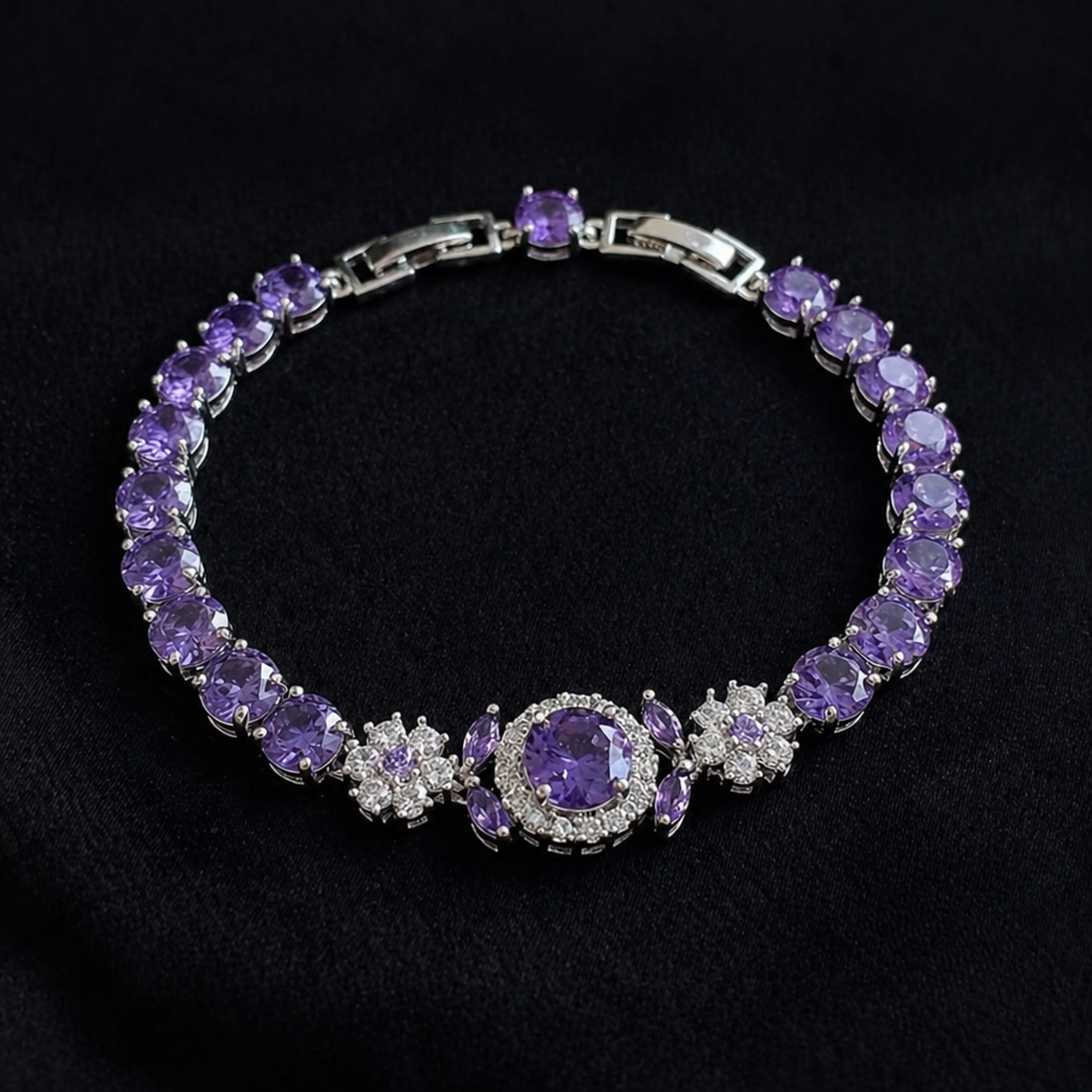 Velmira Crown White Gold Tennis Bracelet — image 1