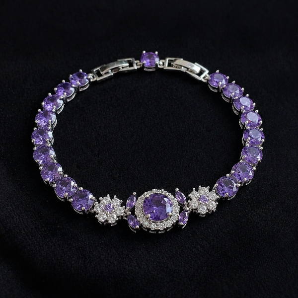 Velmira Crown White Gold Tennis Bracelet — image 1