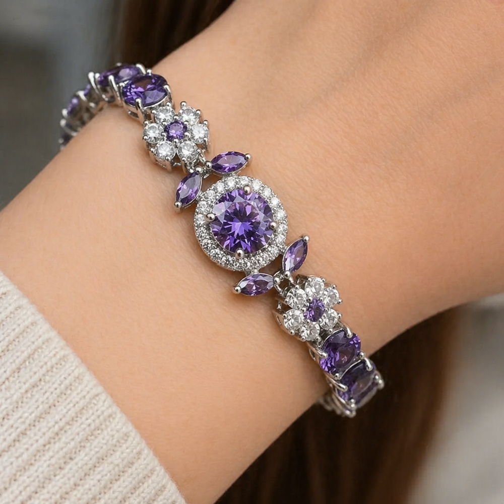 Velmira Crown White Gold Tennis Bracelet — image 2