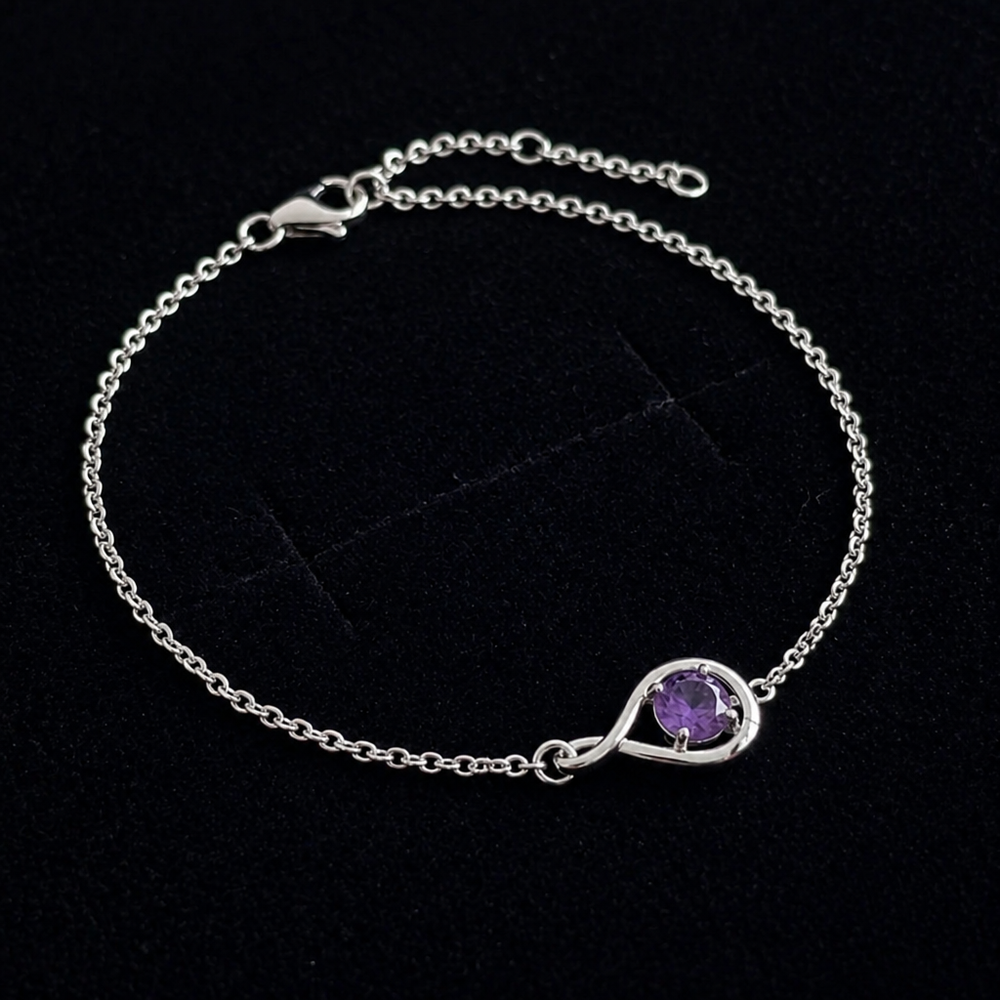 Amethyst Infinity White Gold Bracelet — image 1