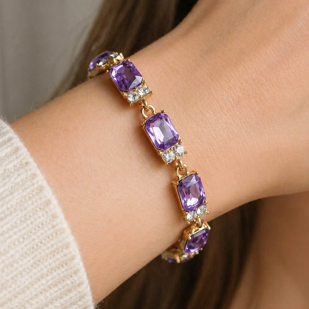 Valleria Amethyst Charm Gold Bracelet — image 2