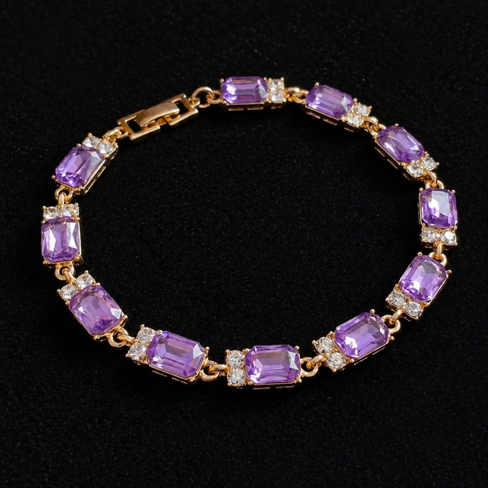 Valleria Amethyst Charm Gold Bracelet — image 1