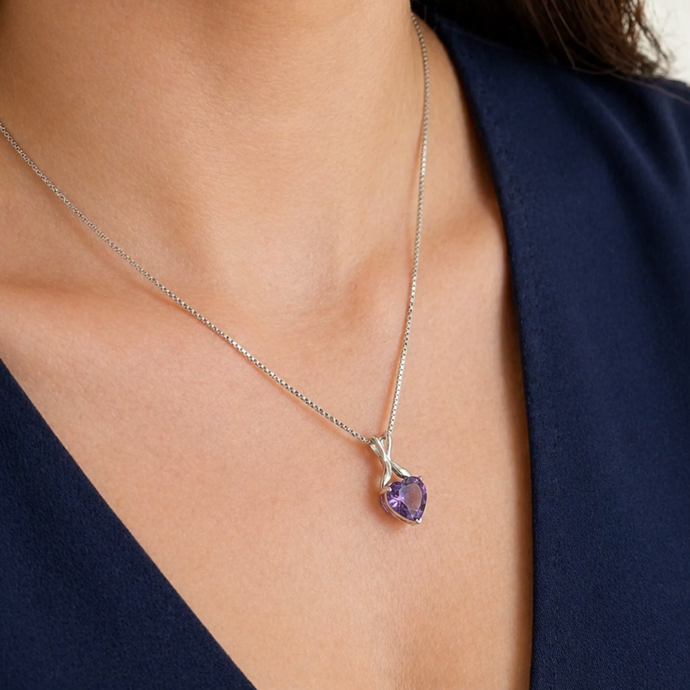 Heart Of Violet White Gold Necklace — image 2
