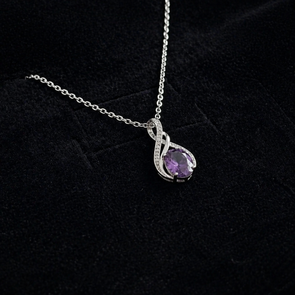 Amethyst Infinity White Gold Necklace — image 1