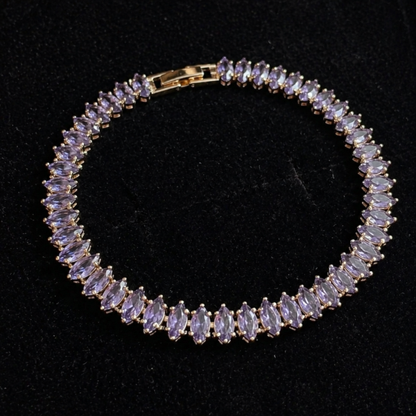 Amethyst Marquise Gold Tennis Bracelet — image 1