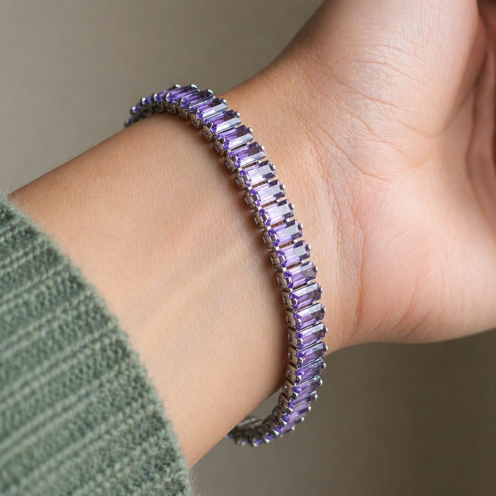 Amethyst Vertéa White Gold Tennis Bracelet — image 2