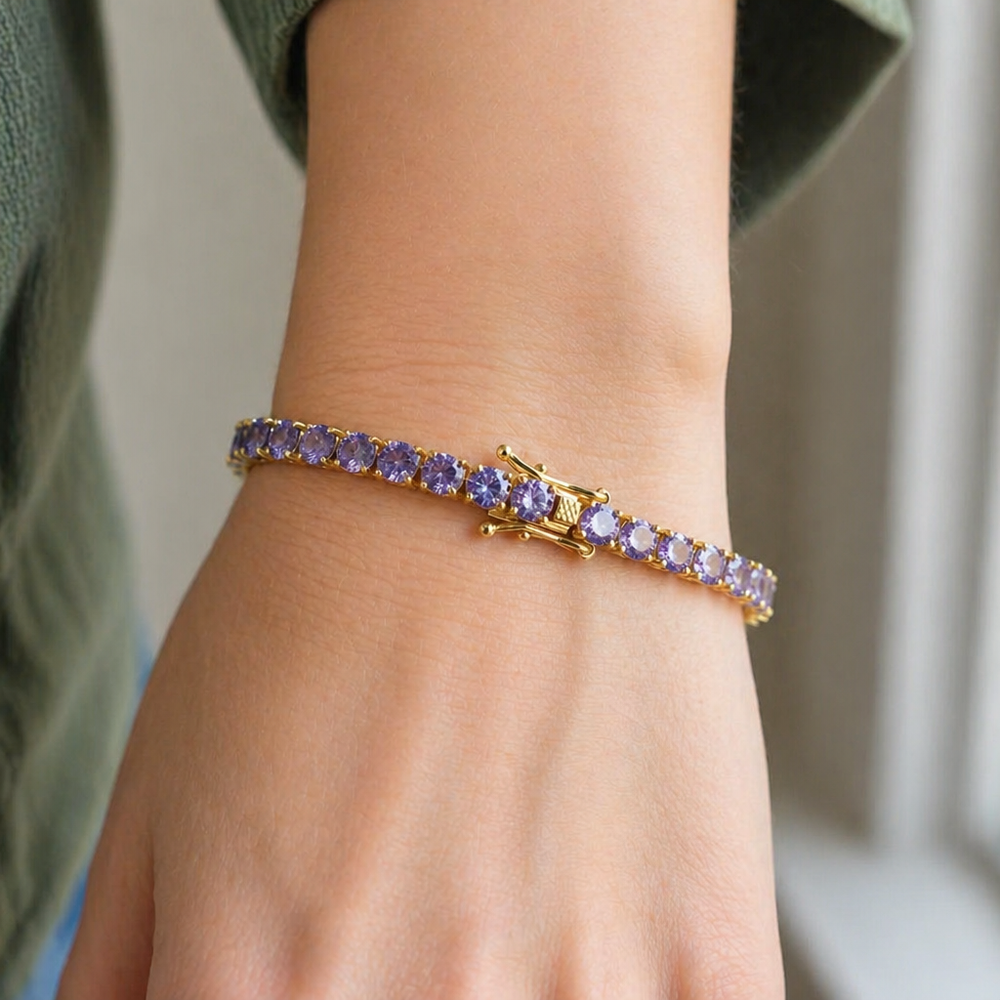 Amethyst Tennis Gold Bracelet — image 2