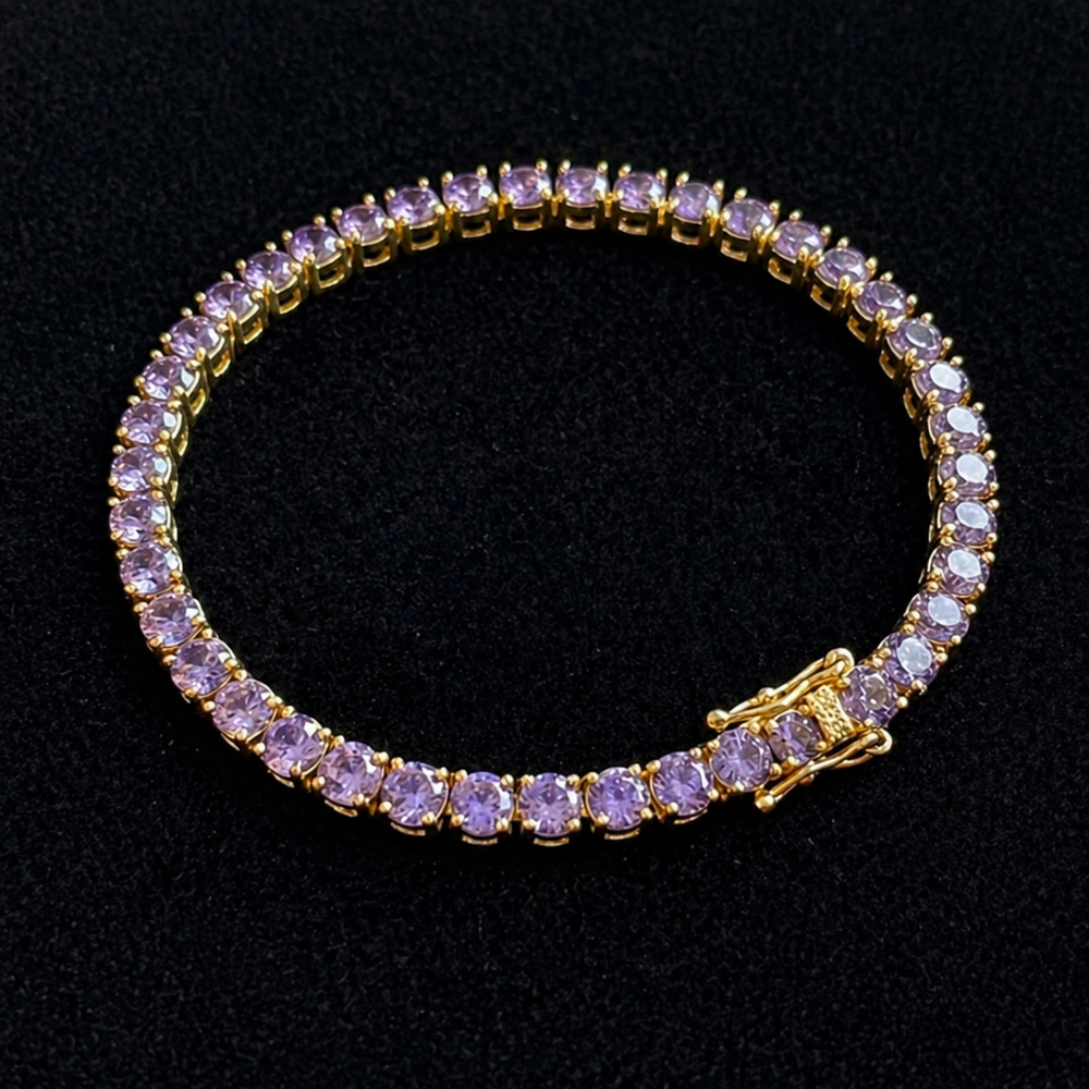 Amethyst Tennis Gold Bracelet — image 1