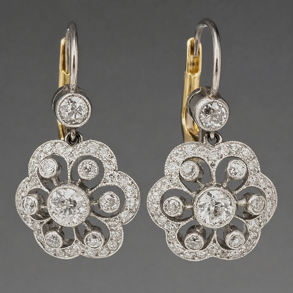 Vintage Crystal Mandala Earrings — image 1