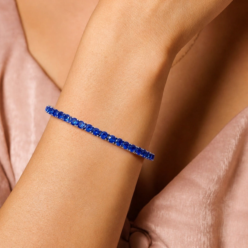 Sapphire Tennis White Gold Bracelet — image 3