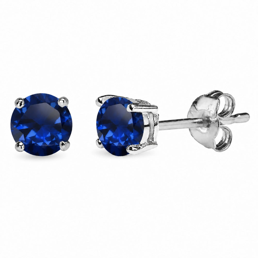 Classic Sapphire Stud White Gold Earrings — image 1