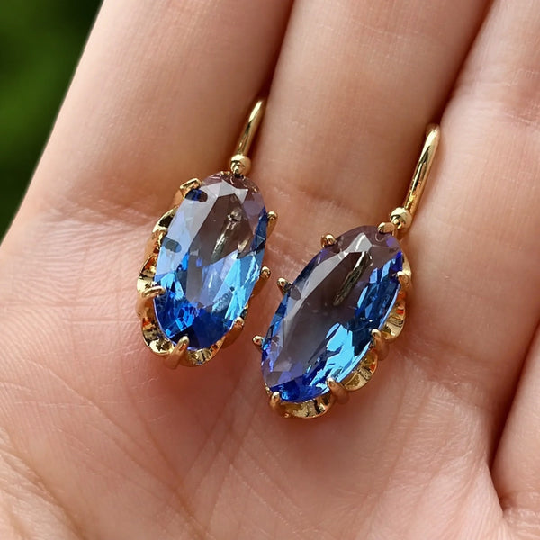 Blue Bloom Gold Earrings — image 1
