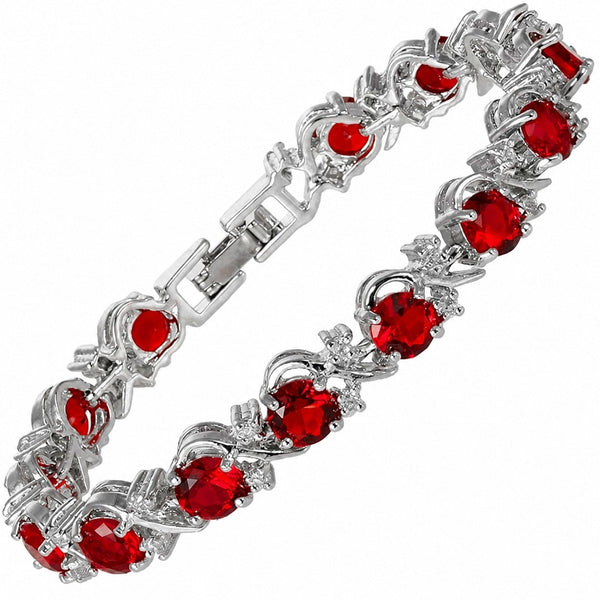 Ruby Vine Tennis White Gold Bracelet — image 1