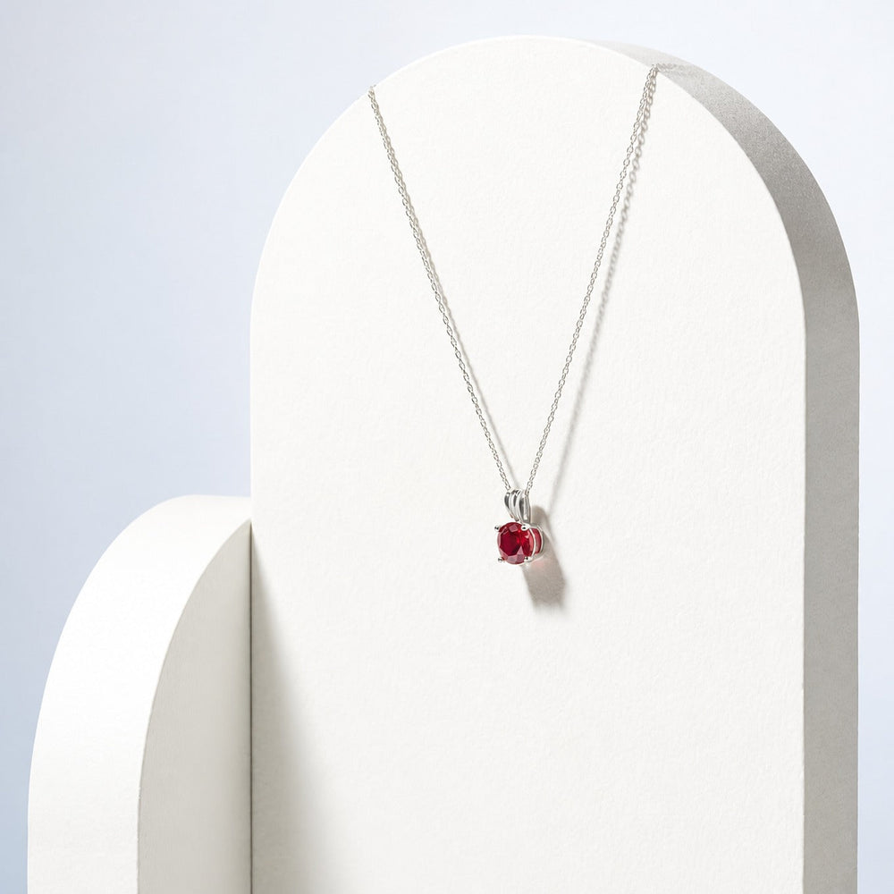 Round Cut Ruby White Gold Necklace — image 3