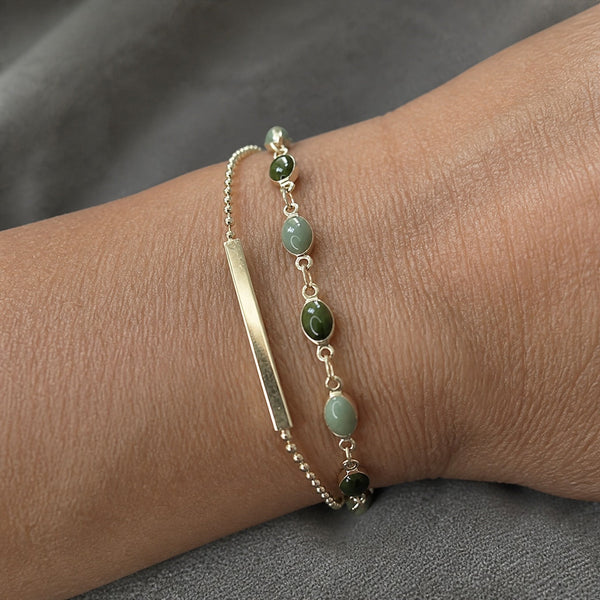 Dual Tone Gem Gold Bracelet — image 1