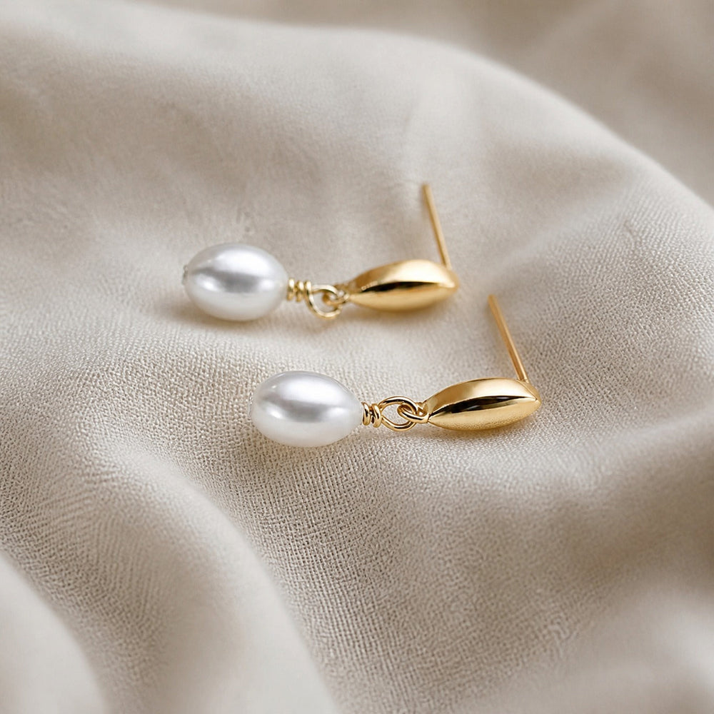 Golden Opal Glow Pearl Dangles — image 2