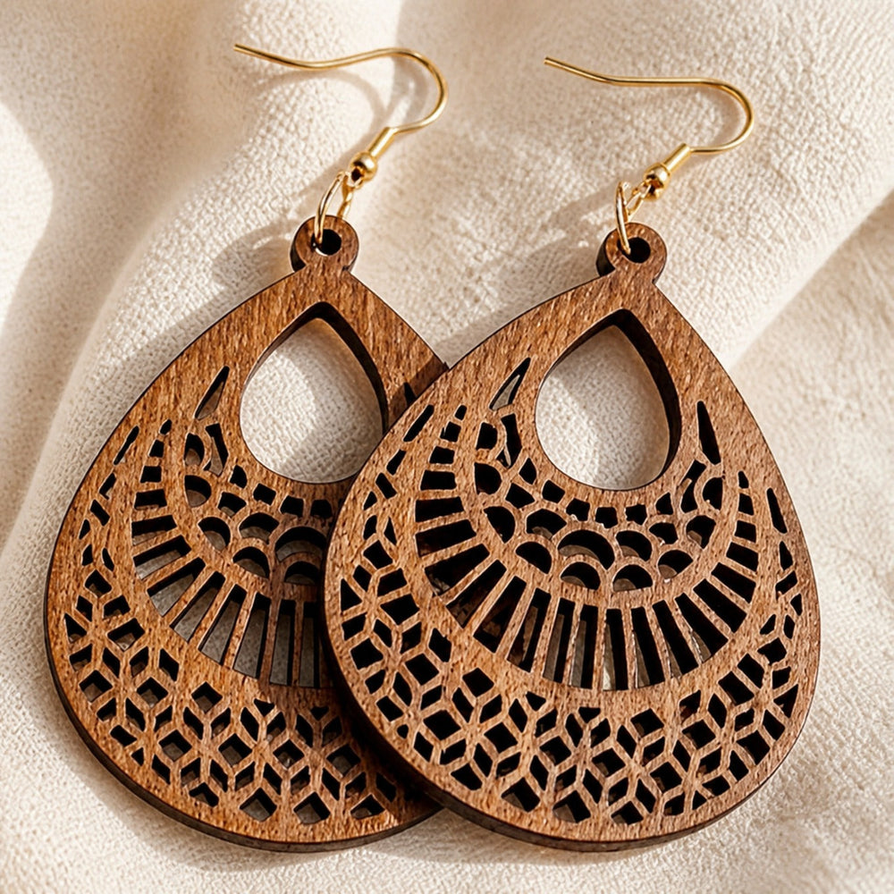 Artisan Wood Boho Earrings — image 2