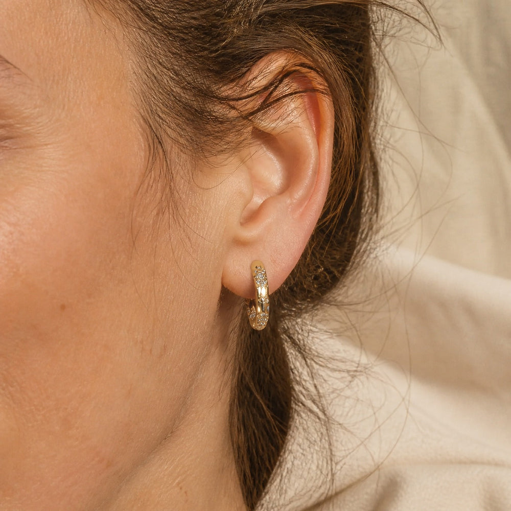 Crystal Edge Gold Hoops — image 1