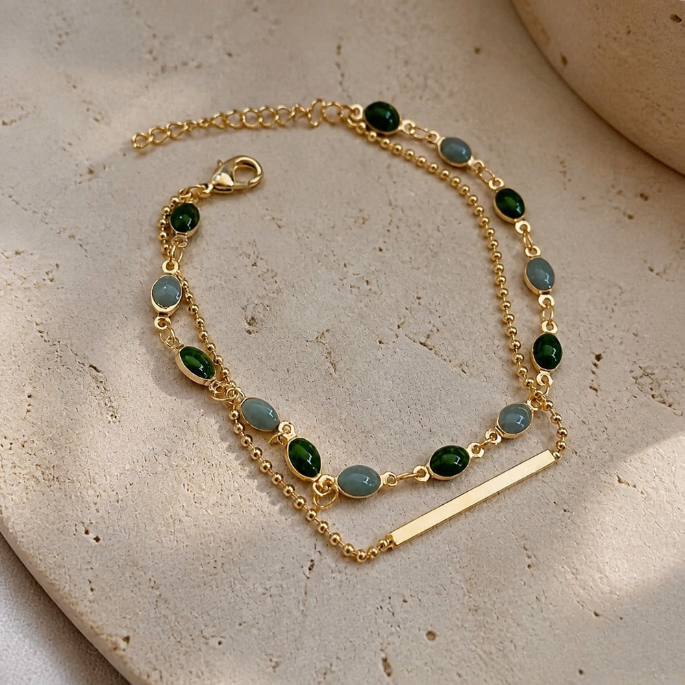 Dual Tone Gem Gold Bracelet — image 2