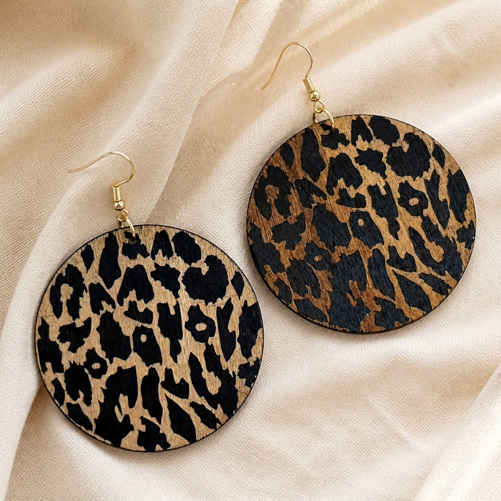 Leopard Wood Boho Earrings — image 1