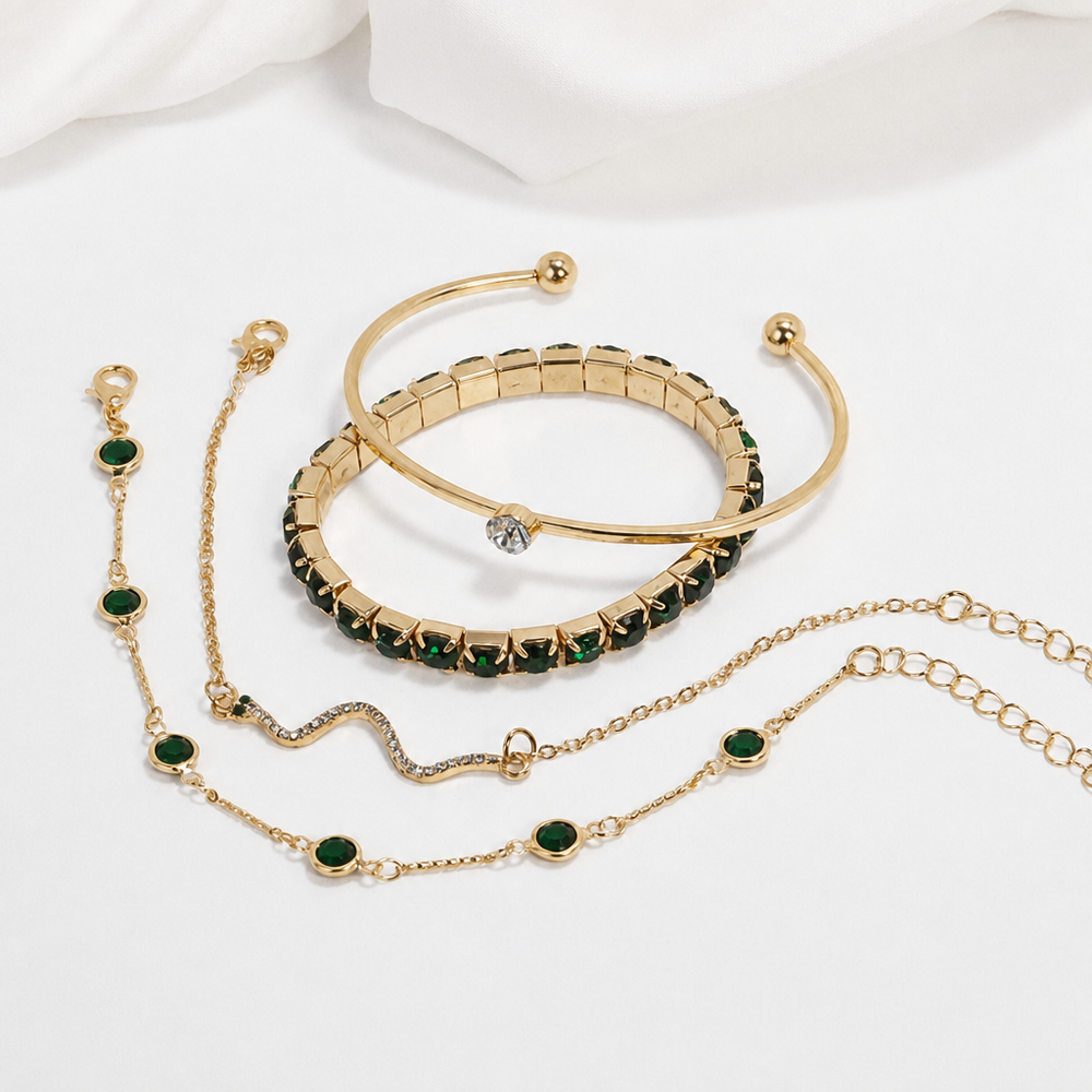 Emerald Gold Bracelet Set — image 2
