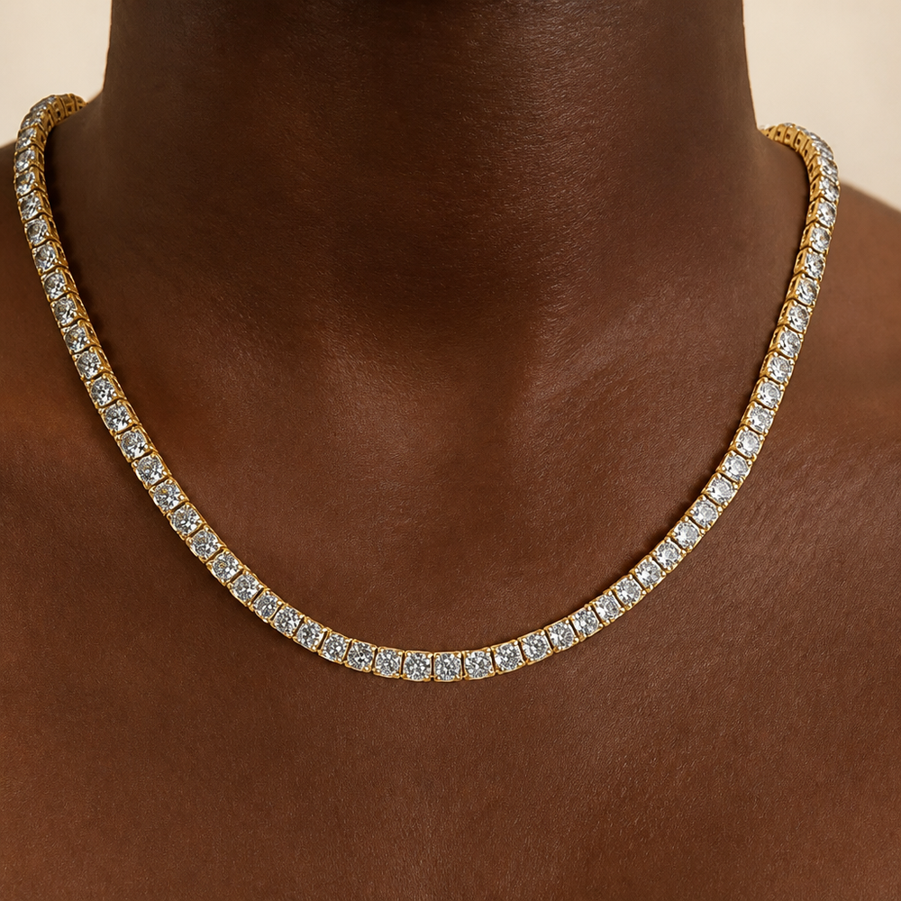 Dazzling Gold Tennis Necklace — image 1