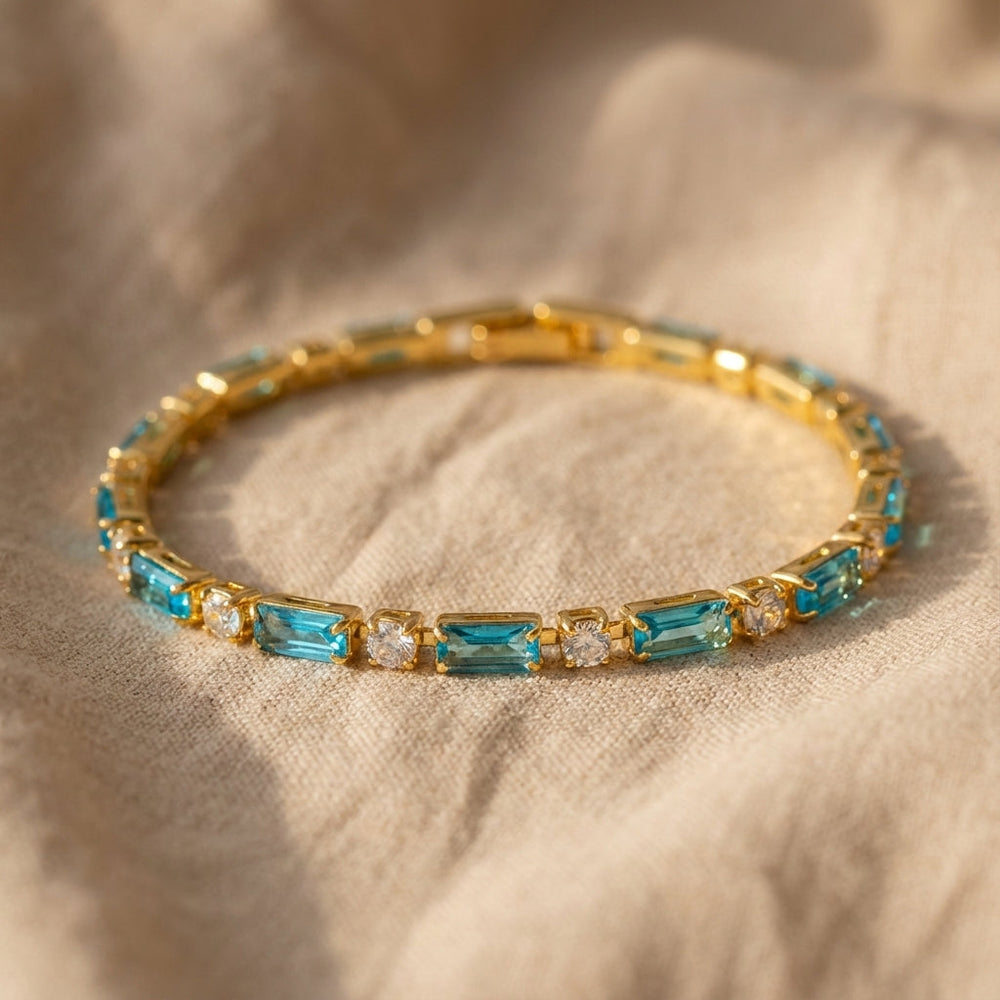 Natural Turquoise Gold Bracelet — image 1