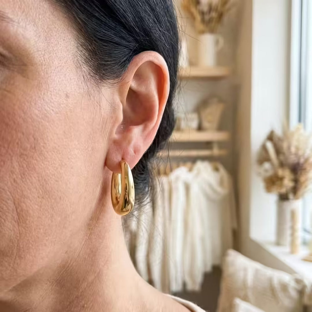 Classic Golden Hoop Earrings — image 4