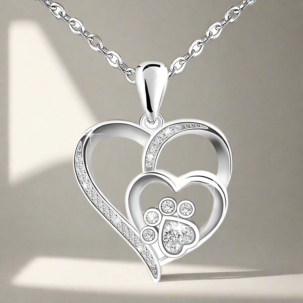 Paw Heart Crystal Necklace — image 1