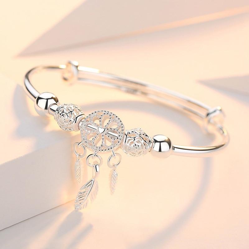 Silver Adjustable Dreamcatcher Bracelet — image 1