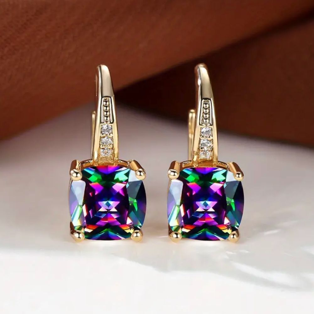 Mystic Stone Hoop Earrings — image 1