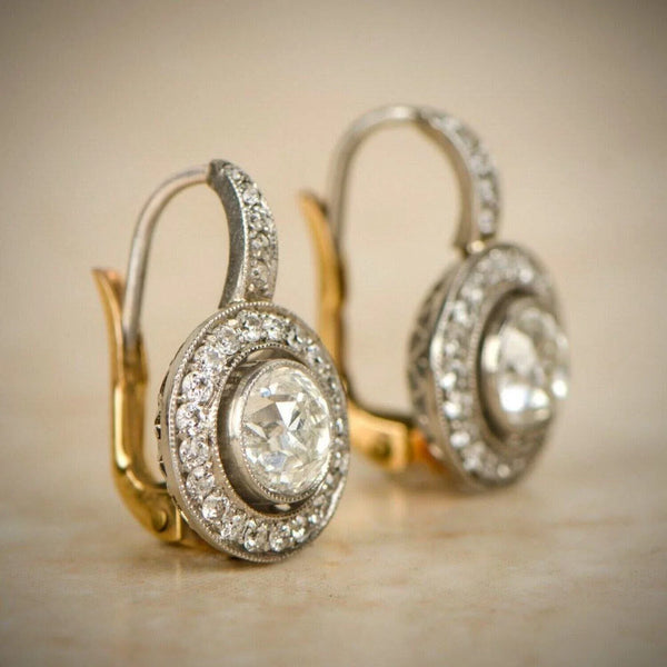 Vintage Round Zirconia Earrings — image 1