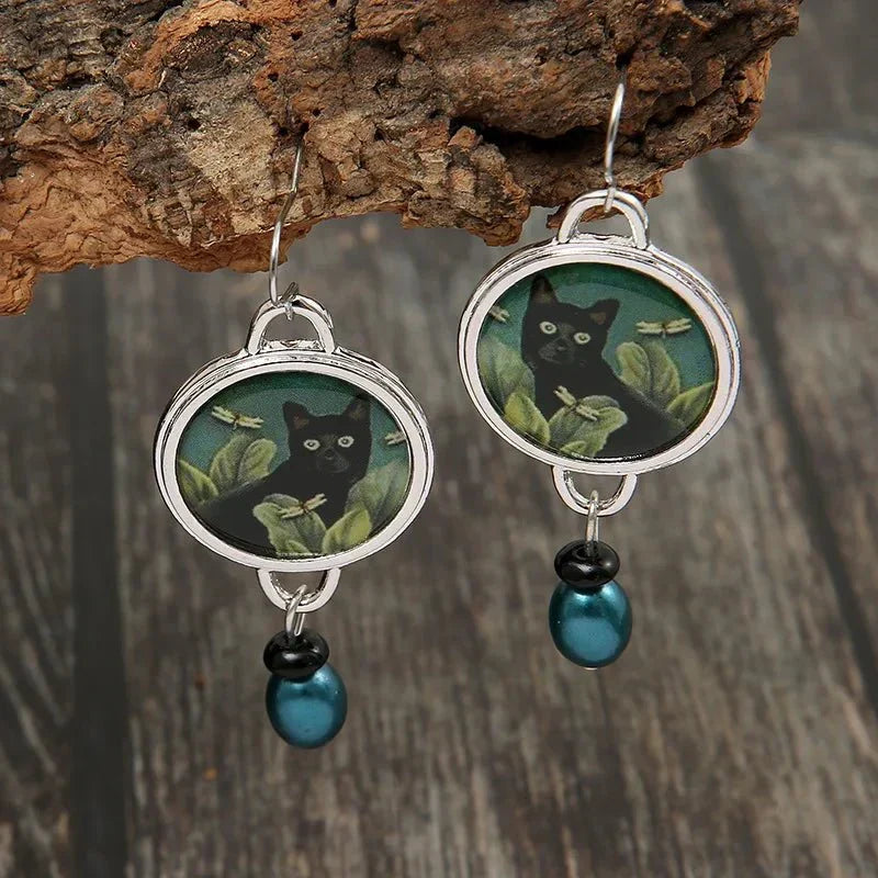 Black Cat Drop Earrings — image 3