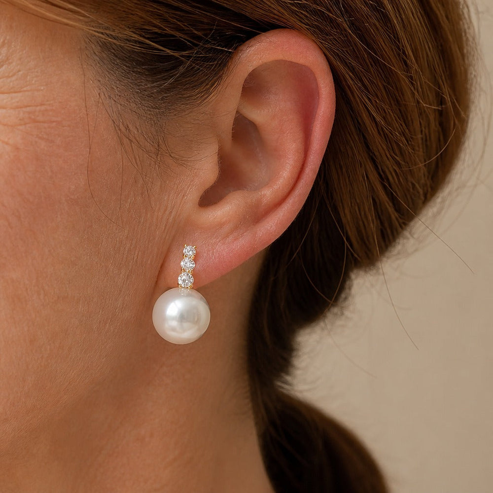 Pearl Halo Sphere Studs — image 1