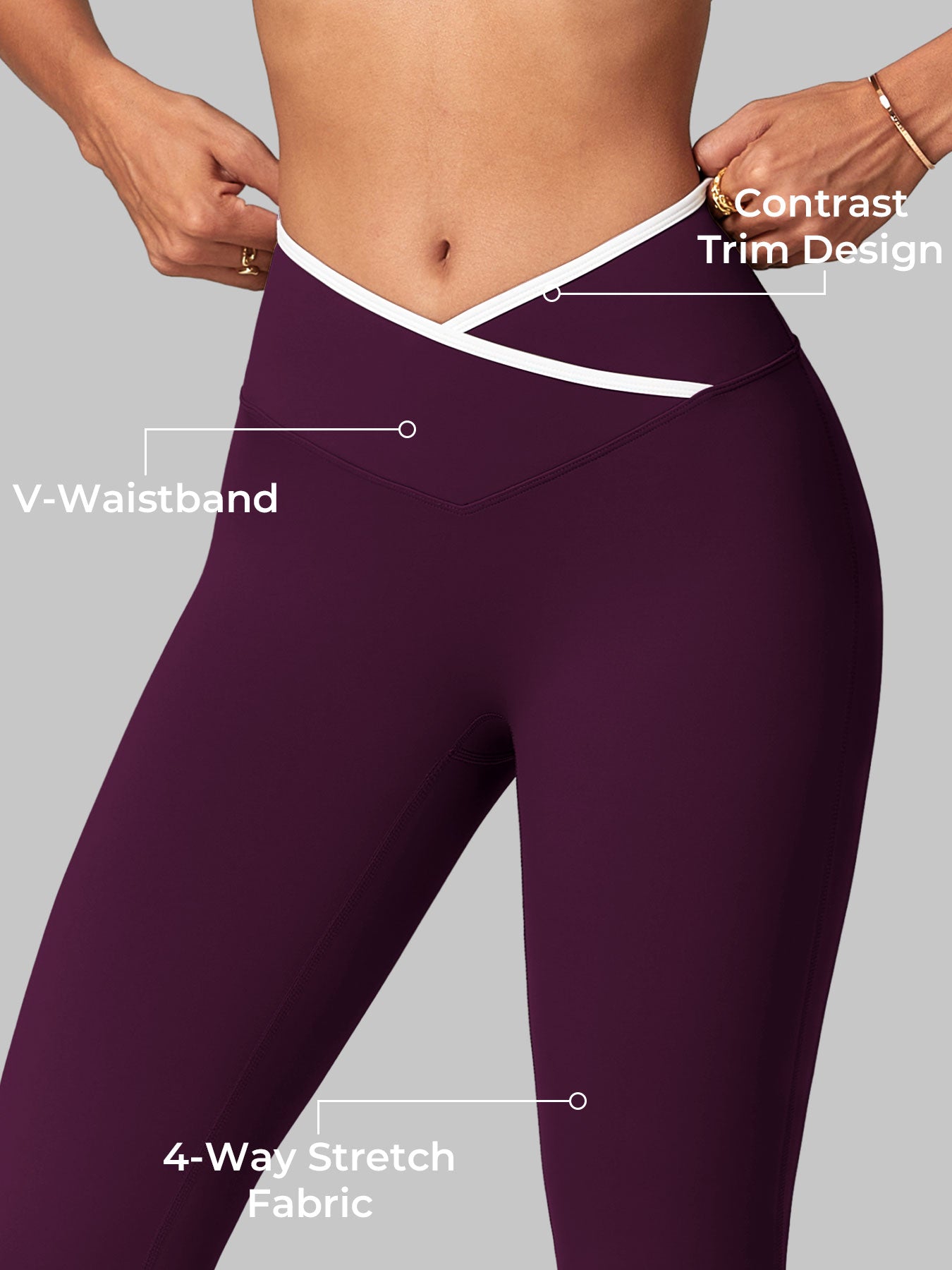 Legging évasé Yeoreo Alberta avec bordure contrastante