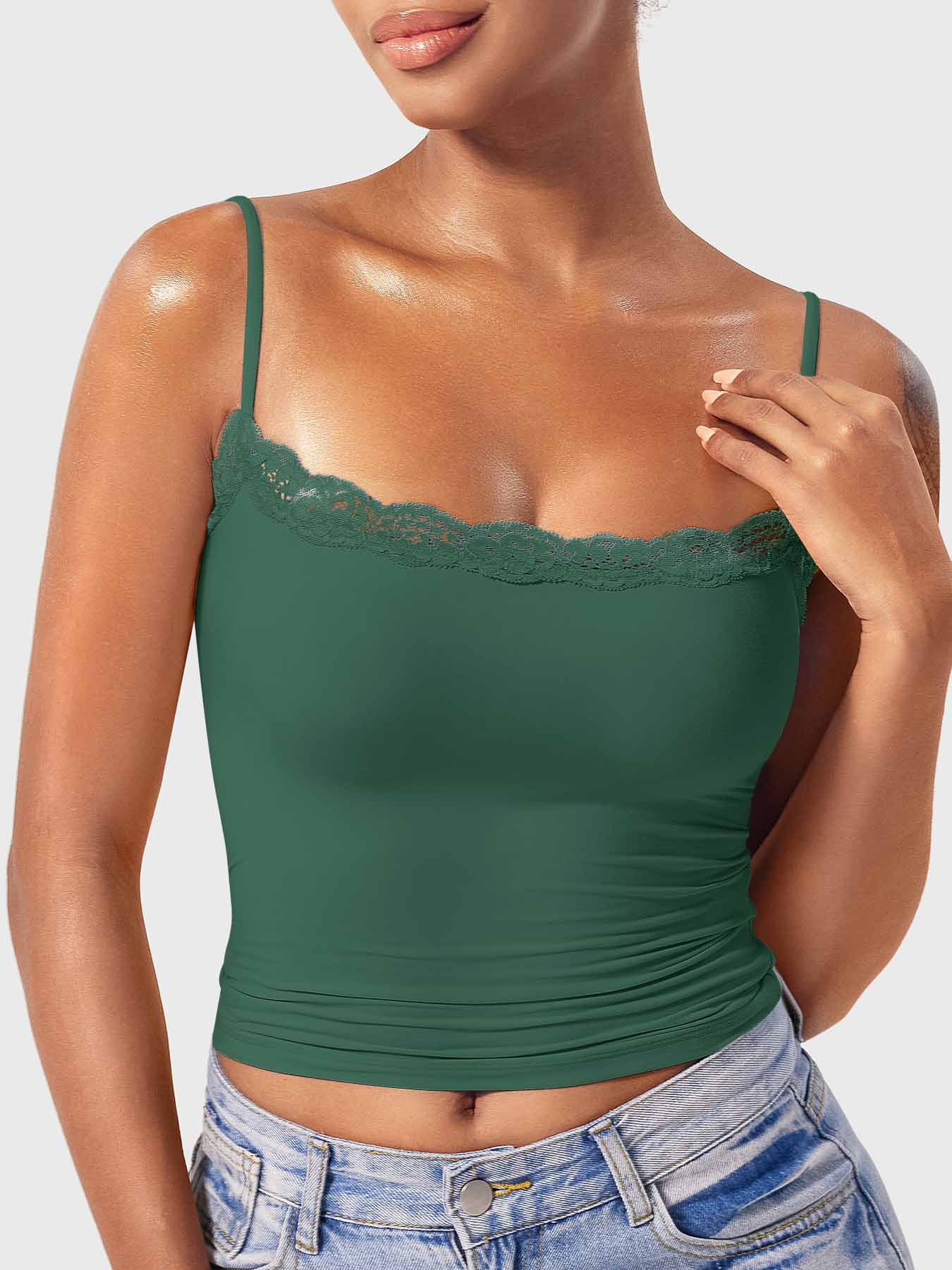 Haut débardeur en dentelle à col carré Yeoreo Annabely