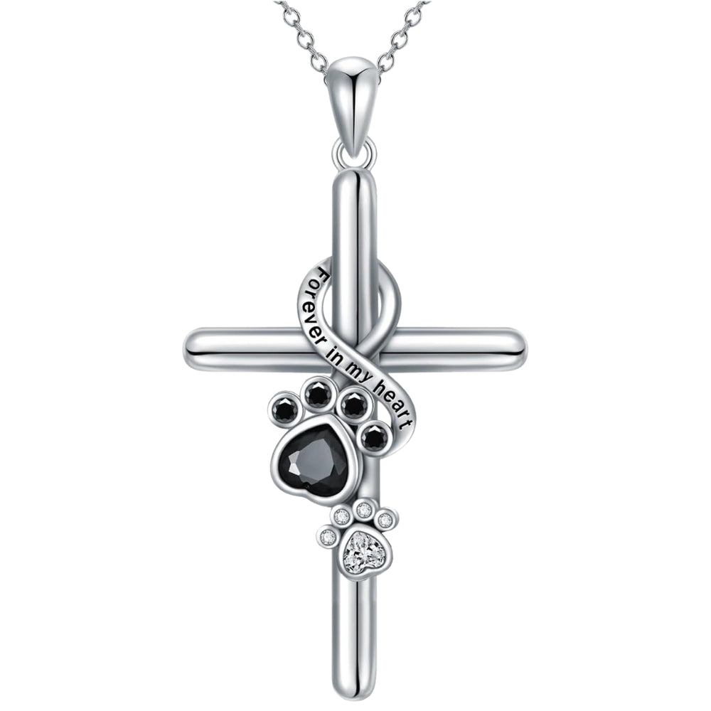 Paw Cross Pendant Necklace — image 2