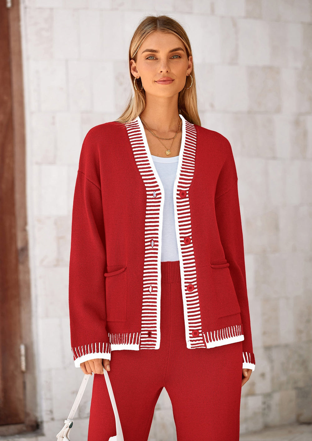 Osonn Lounge Sets for Women Fall Loungewear 2 Piece Outfits Cardigan Sweaters Track Suit Matching Winter Clothing