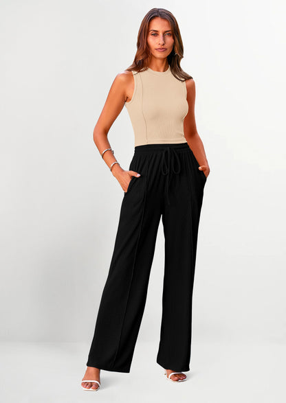 Osonn Women's Summer 2 Piece Loungewear Set Cropped Tank Top Wide Leg Sweatpants Tracksuit Casual Outfits