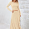 Osonn 2 Piece Casual Ribbed Knit Long Sleeve Crop Tops Maxi Flowy Skirts Matching Sets