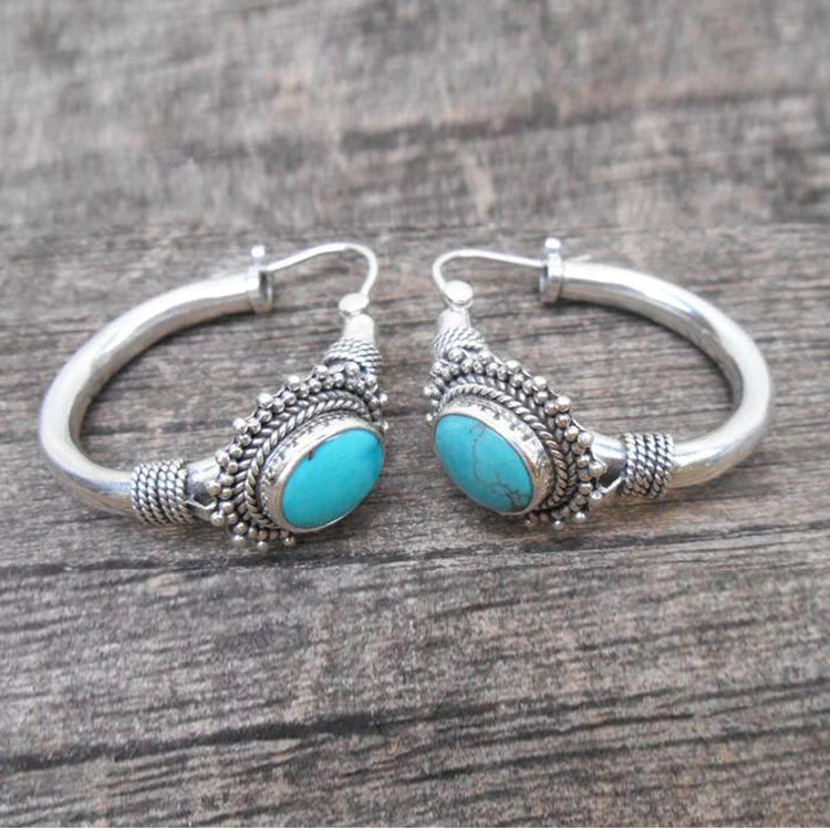 Vintage Handmade Turquoise Earrings — image 3